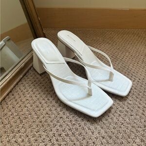 White Thong Heels Size 8